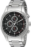 Armani Exchange The Driver Chronograph Black Dial Silver Steel Strap Watch For Men - AX1612 Buy Now By Armani Exchange