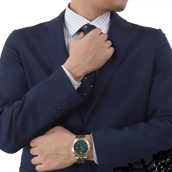 Versace Univers Quartz Green Dial Two Tone Steel Strap Watch for Men - VEBK00718 Buy Now By Versace