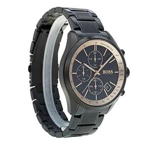 Hugo Boss Grand Prix Black Dial Black Steel Strap Watch for Men - 1513578 Buy Now By Hugo Boss