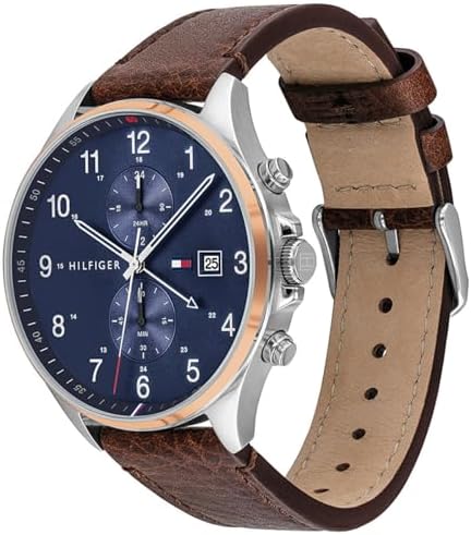 Tommy Hilfiger West Chronograph Blue Dial Brown Leather Strap Watch For Men - 1791712 Buy Now By Tommy Hilfiger