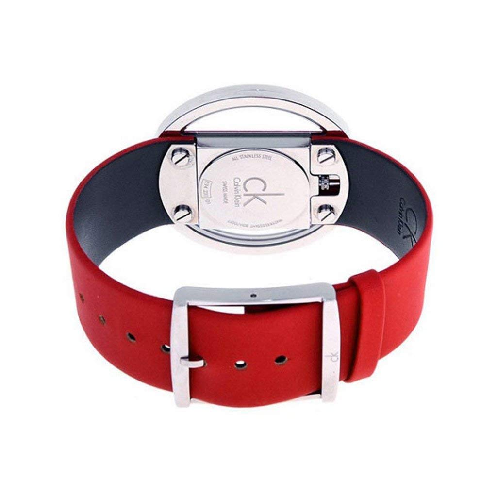Calvin Klein Glam Transparent Dial Red Leather Strap Watch for Women - K9423144 Buy Now By Calvin Klein