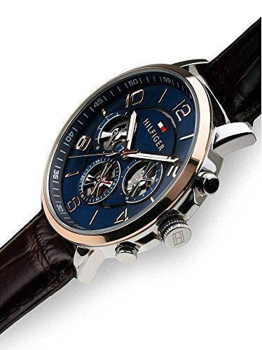 Tommy Hilfiger Keagan Chronograph Blue Dial Brown Leather Strap Watch for Men - 1791290 Buy Now By Tommy Hilfiger
