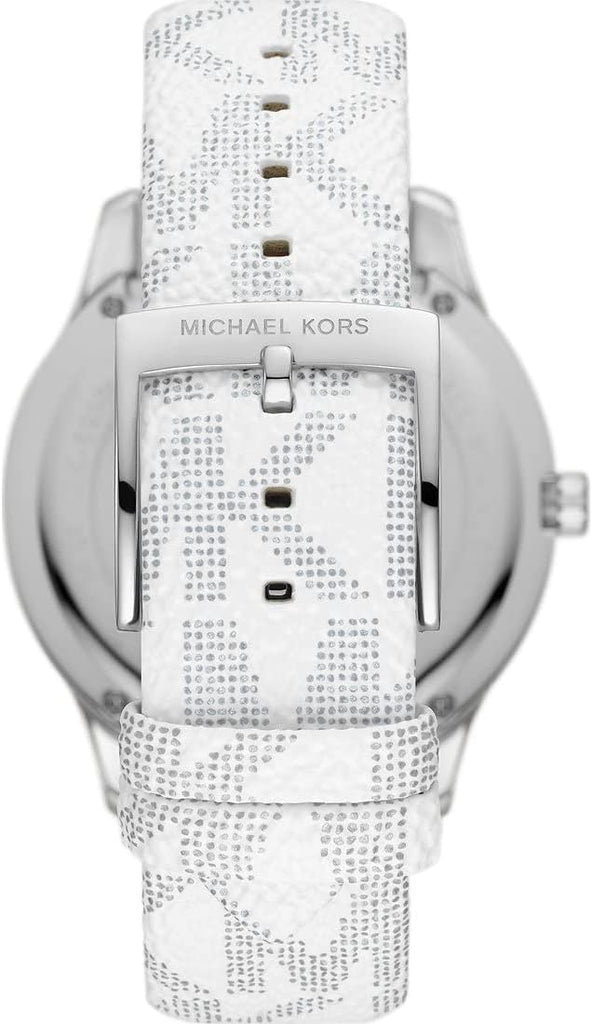 Michael Kors Runway Three Hand White Dial White Leather Strap Watch For Women - MK6998 Buy Now By Michael Kors