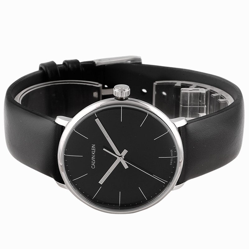 Calvin Klein High Noon Quartz Black Dial Black Leather Strap Watch for Men - K8M211C1 Buy Now By Calvin Klein