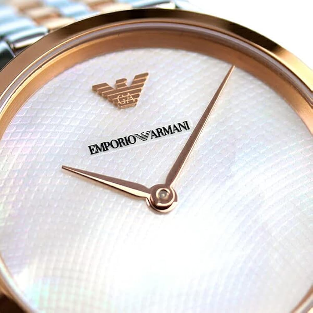 Emporio Armani Modern Slim Analog Mother of Pearl Dial Two Tone Steel Strap Watch For Women - AR11157 Buy Now By Emporio Armani