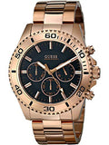 Guess Chaser Chronograph Black Dial Rose Gold Steel Strap Watch for Men - W0170G3 Buy Now By Guess
