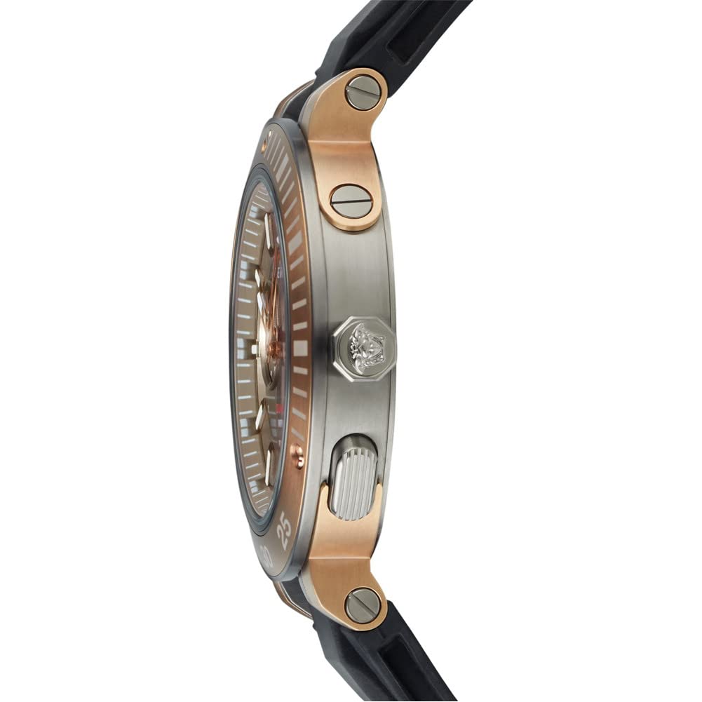 Versace V Extreme Chronograph Brown Tone Dial Black Rubber Strap Watch for Men - VCN030017 Buy Now By Versace