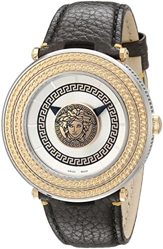 Versace V Metal Icon Quartz Silver Dial Brown Leather Strap Watch For Men - VQL010015 Buy Now By Versace