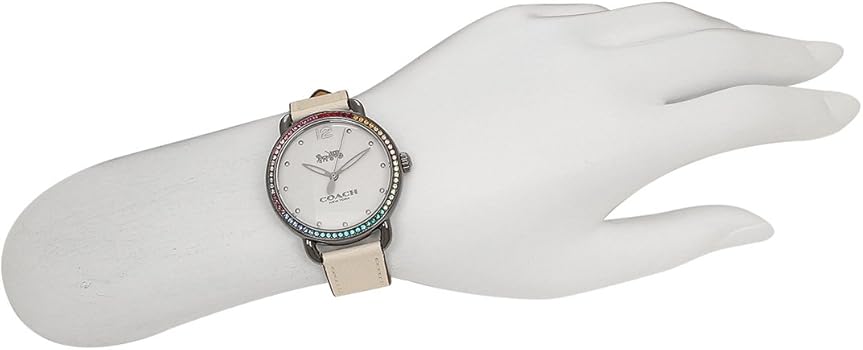 Coach Delancey Crystals White Dial White Leather Strap Watch For Women - 14502888 Buy Now By Coach
