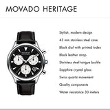 Movado Heritage Chronograph Black Dial Black Leather Strap Watch for Men - 3650005 Buy Now By Movado