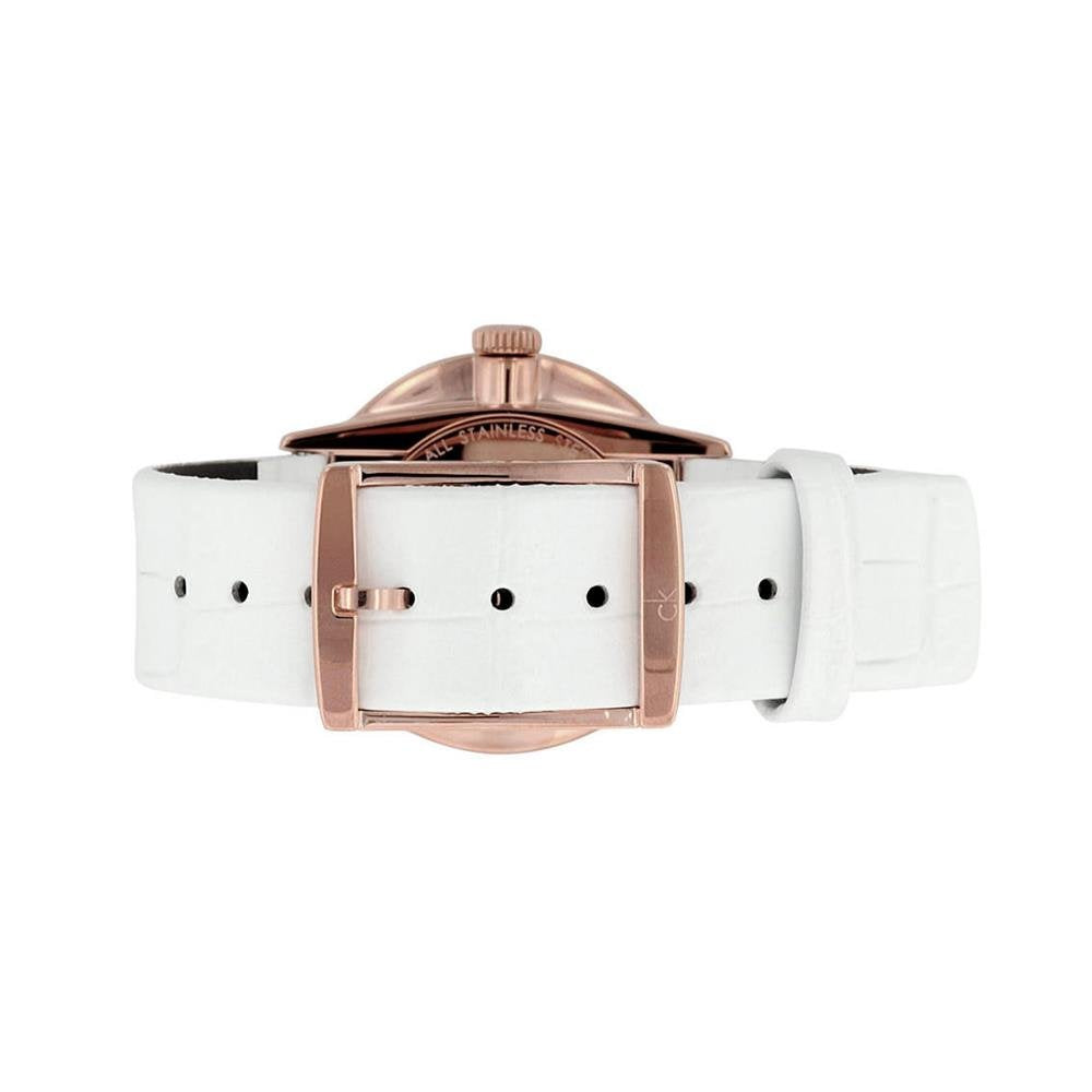 Calvin Klein Accent Silver Dial White Leather Strap Watch for Women - K2Y236K6 Buy Now By Calvin Klein