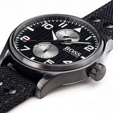 Hugo Boss Aeroliner Maxx Quartz Black Dial Black Nylon Strap Watch For Men - HB1513086 Buy Now By Hugo Boss