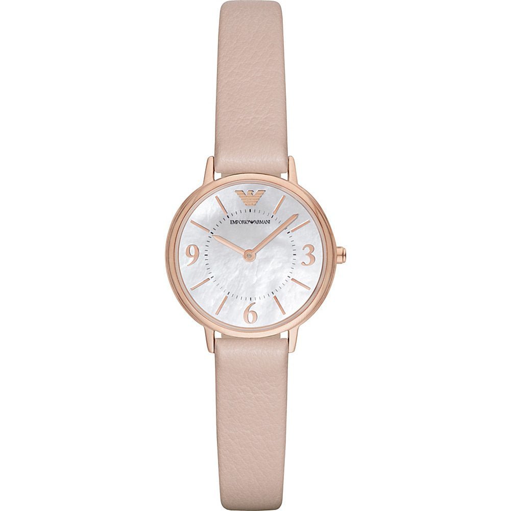 Emporio Armani Kappa White Mother of Pearl Dial Pink Leather Strap Watch For Women - AR2512 Buy Now By Emporio Armani