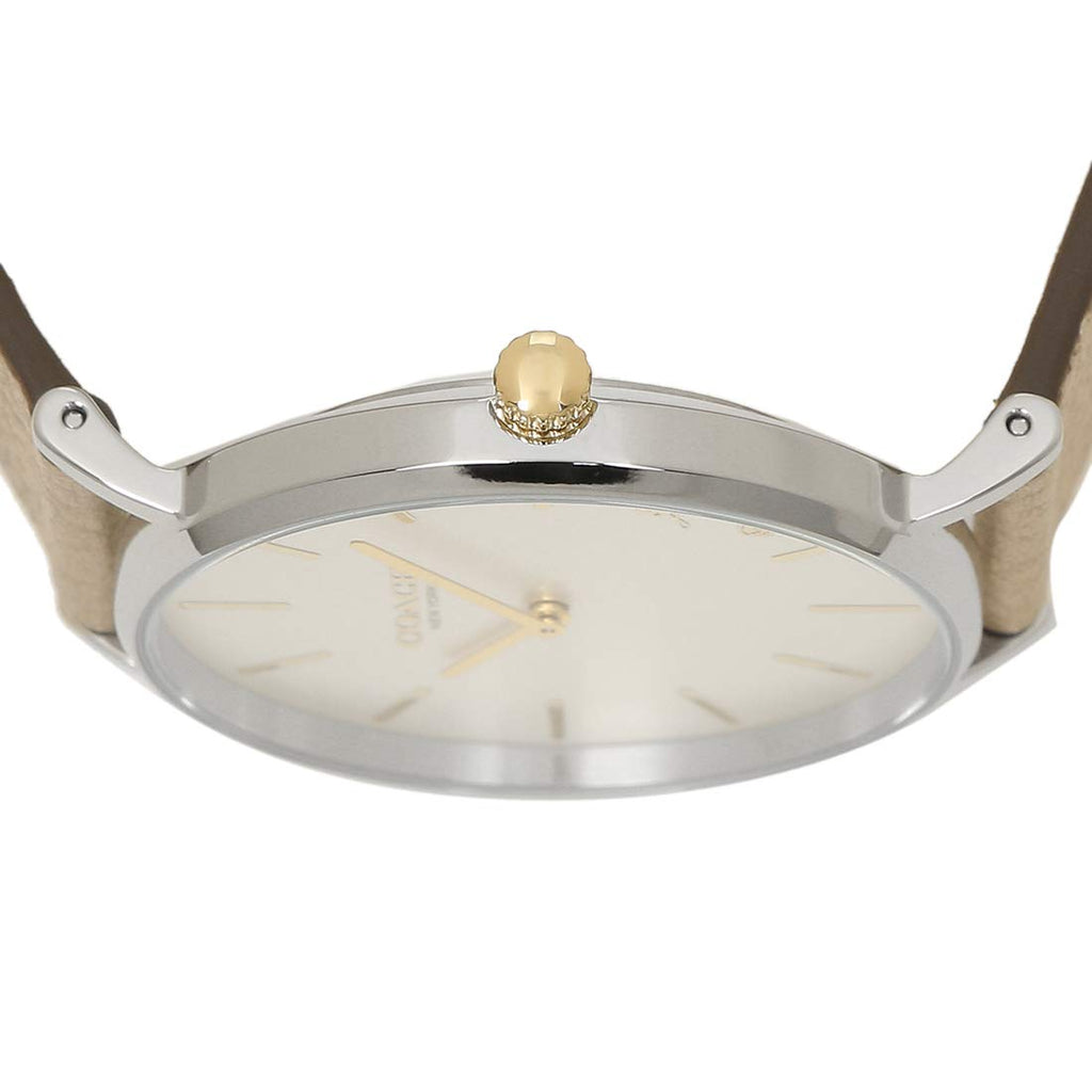 Coach Perry White Dial Beige Leather Strap Watch for Women - 14503157 Buy Now By Coach