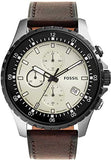 Fossil Dillinger Chronograph White Dial Brown Leather Strap Watch for Men - FS5674 Buy Now By Fossil