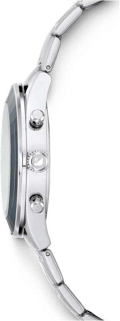 Swarovski Octea Lux Sport Chronograph Black Dial Silver Steel Strap Watch for Women - 5610520 Buy Now By Swarovski