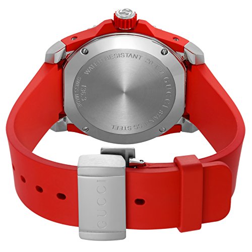 Gucci Dive Quartz Red Dial Red Rubber Strap Watch For Men - YA136315 Buy Now By Gucci