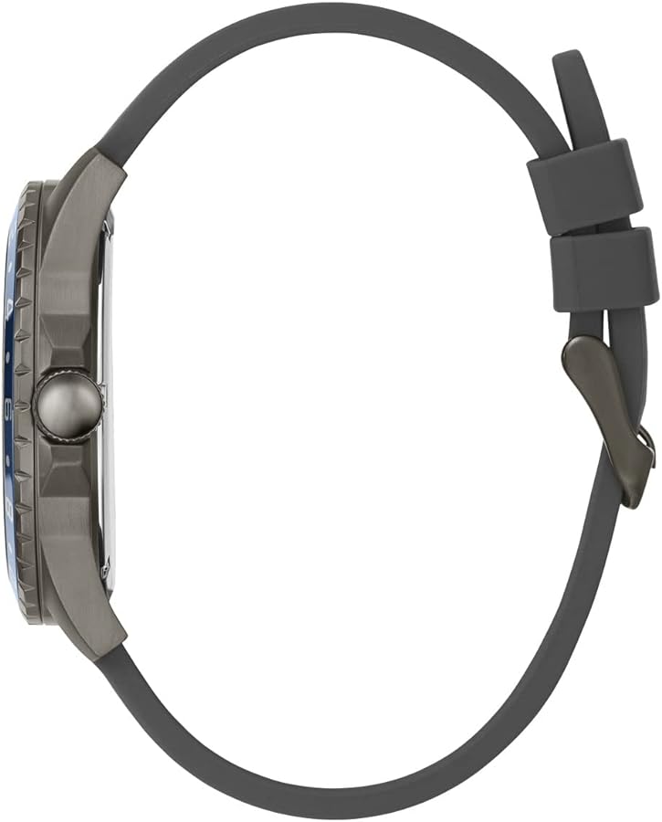 Guess Odyssey Blue Dial Grey Rubber Strap Watch For Men - W1108G6 Buy Now By Guess