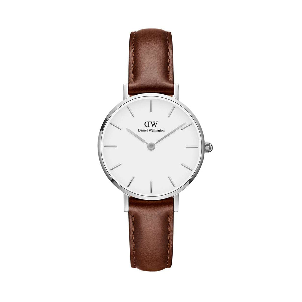 Daniel Wellington Petite White Dial Brown Leather Strap Watch For Women - DW00100243 Buy Now By Daniel Wellington