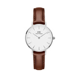 Daniel Wellington Petite White Dial Brown Leather Strap Watch For Women - DW00100243 Buy Now By Daniel Wellington