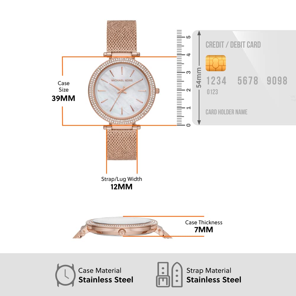 Michael Kors Darci Quartz Mother of Pearl White Dial Rose Gold Mesh Bracelet Watch For Women - MK4519 Buy Now By Michael Kors