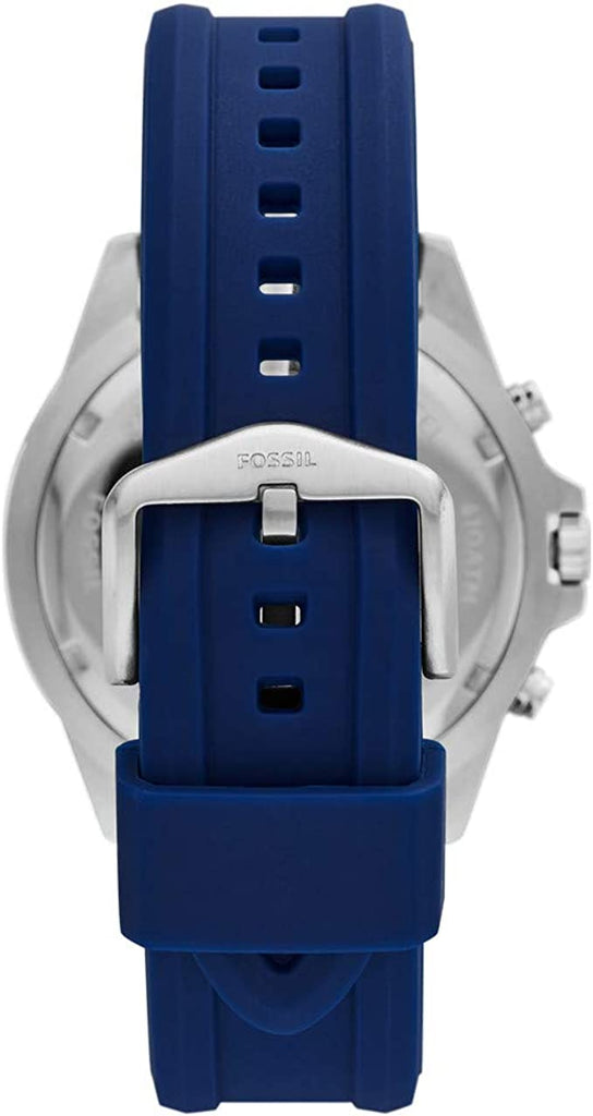 Fossil Garrett Chronograph Blue Dial Blue Rubber Strap Watch for Men - FS5709 Buy Now By Fossil