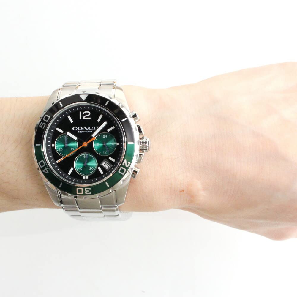 Coach Kent Green Dial Silver Steel Strap Watch for Men - 14602557 Buy Now By Coach