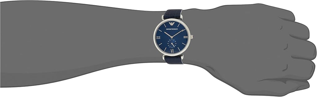 Emporio Armani Gianni T Bar Quartz Blue Dial Blue Leather Strap Watch For Men - AR11300 Buy Now By Emporio Armani