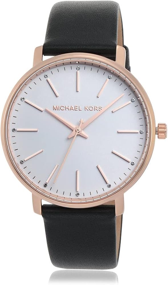 Michael Kors Pyper Quartz White Dial Black Leather Strap Watch For Women - MK2834 Buy Now By Michael Kors