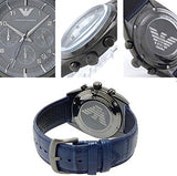 Emporio Armani Sportivo Chronograph Blue Dial Blue Leather Strap Watch For Men - AR6126 Buy Now By Emporio Armani