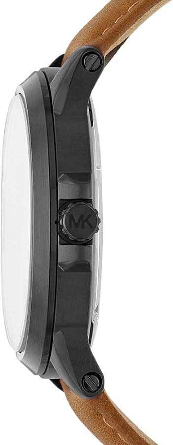 Michael Kors Paxton Analog Black Dial Brown Rubber Strap Watch For Men - MK8502 Buy Now By Michael Kors