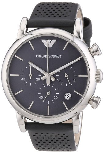 Emporio Armani Luigi Chronograph Quartz Grey Dial Grey Leather Strap Watch For Men - AR1735 Buy Now By Emporio Armani
