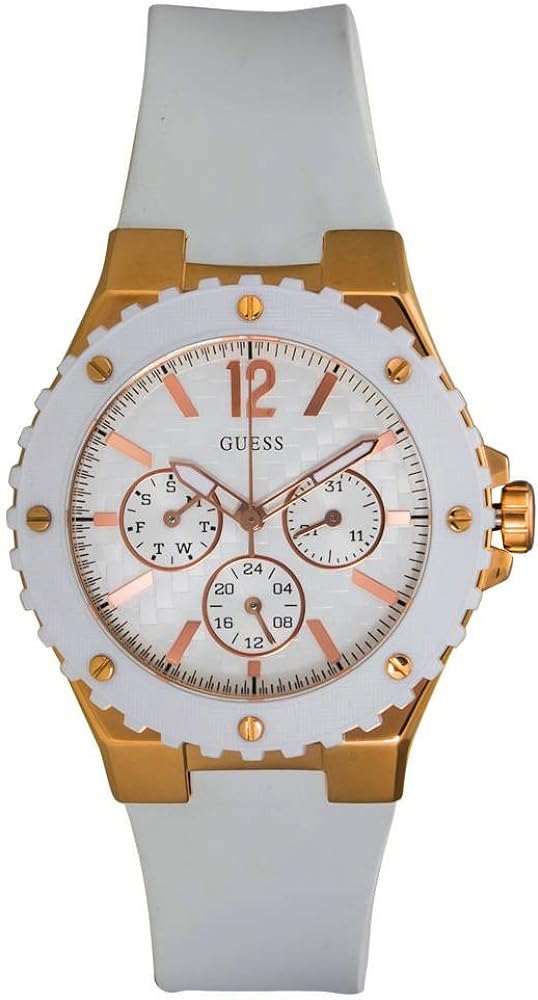 Guess Overdrive Analog White Dial White Rubber Strap Watch for Women - W10614L2 Buy Now By Guess