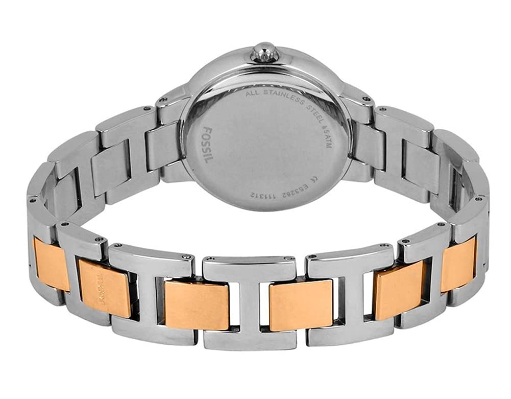 Fossil Virginia Rose Gold Dial Two Tone Steel Strap Watch for Women - ES3405 Buy Now By Fossil