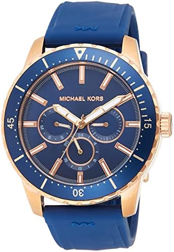 Michael Kors Cunningham Multifunction Blue Dial Blue Rubber Strap Watch For Men - MK7163 Buy Now By Michael Kors