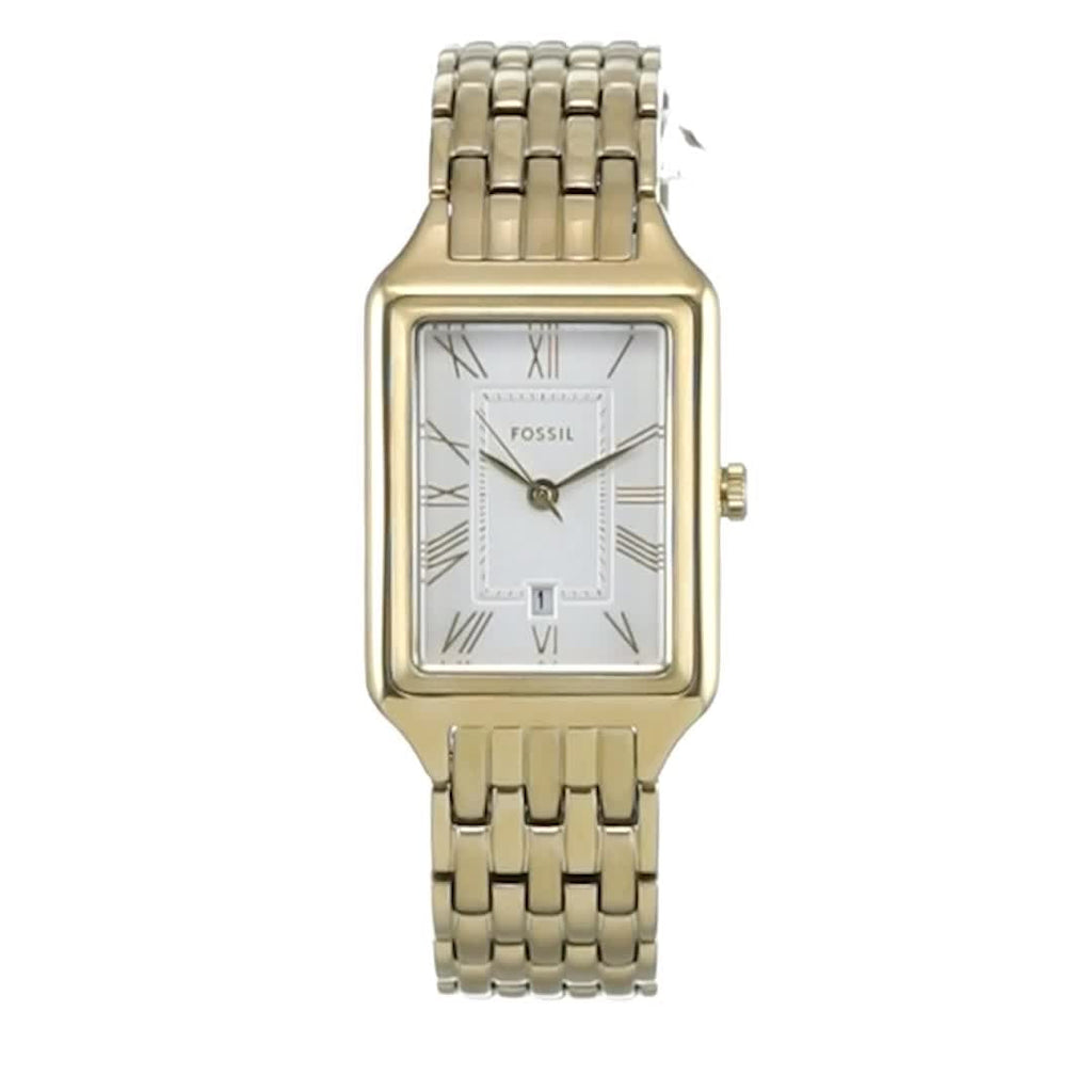 Fossil Raquel Three Hand Date White Dial Gold Steel Strap Watch For Women - ES5220 Buy Now By Fossil