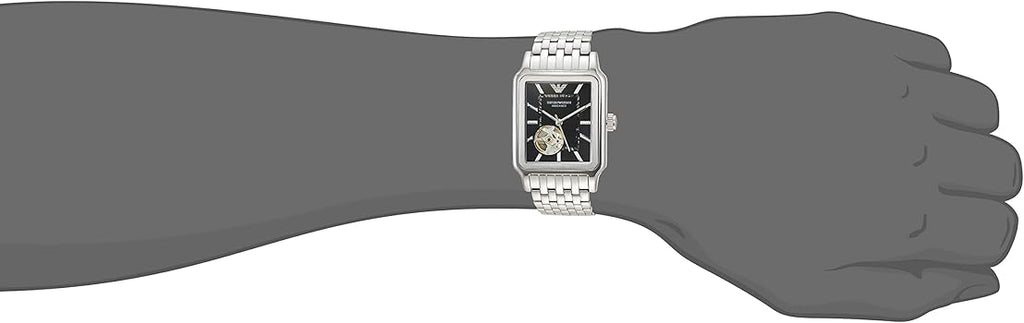 Emporio Armani Diego Automatic Black Dial Silver Steel Strap Watch For Men - AR60057 Buy Now By Emporio Armani