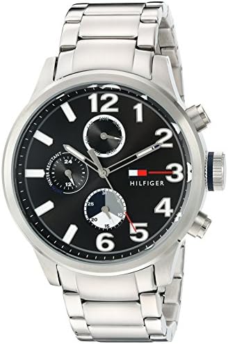 Tommy Hilfiger Jackson Quartz Black Dial Silver Steel Strap Watch for Men - 1791243 Buy Now By Tommy Hilfiger
