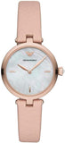 Emporio Armani Arianna Mother of Pearl Dial Pink Leather Strap Watch For Women - AR11199 Buy Now By Emporio Armani