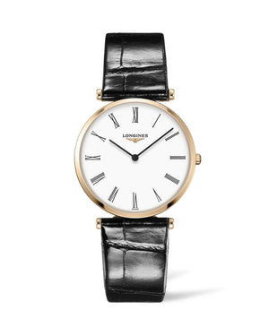 Longines La Grande Classique De Longines White Dial Black Leather Strap Watch for Women - L4.755.1.91.2 Buy Now By Longines