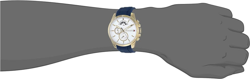 Tommy Hilfiger Decker White Dial Blue Rubber Strap Watch for Men - 1791353 Buy Now By Tommy Hilfiger