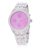 Marc Jacobs Peeker Chronograph Pink Dial Silver Steel Strap Watch for Women - MBM3372 Buy Now By Marc Jacobs