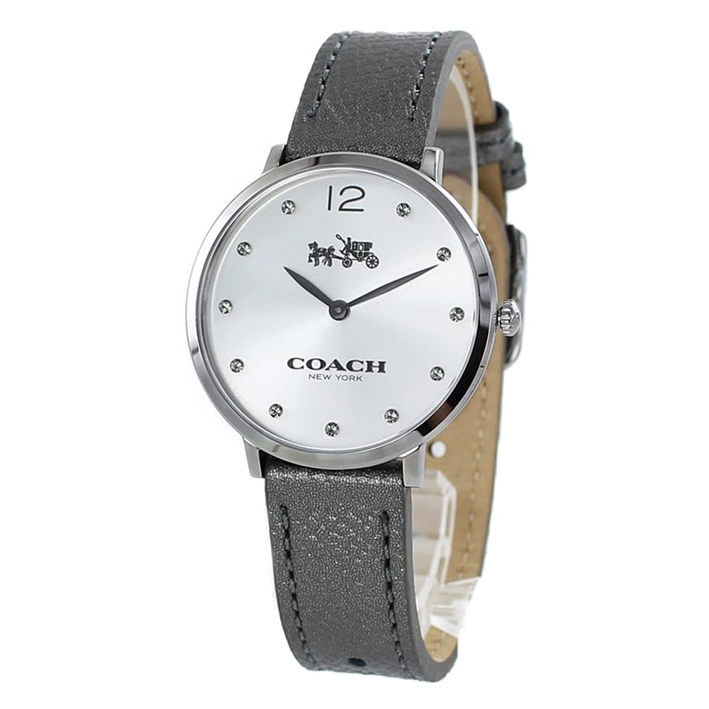 Coach Slim Easton Silver Dial Grey Leather Strap Watch for Women - 14502686 Buy Now By Coach
