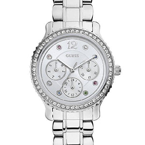 Guess Enchanting Diamonds Silver Dial Silver Steel Strap Watch for Women - W0305L1 Buy Now By Guess