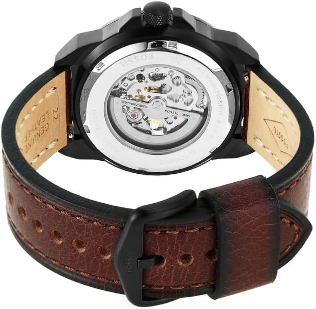 Fossil Bronson Automatic Skeleton Black Dial Brown Leather Strap Watch for Men - ME3219 Buy Now By Fossil