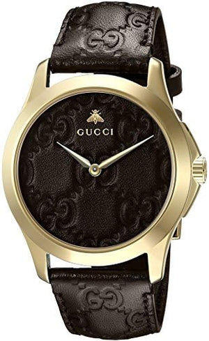 Gucci G Timeless Quartz Brown Dial Brown Leather Strap Watch for Men - YA1264035 Buy Now By Gucci