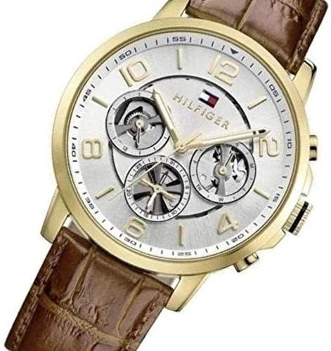 Tommy Hilfiger Keagan Quartz Silver Dial Brown Leather Strap Watch for Men - 1791291 Buy Now By Tommy Hilfiger