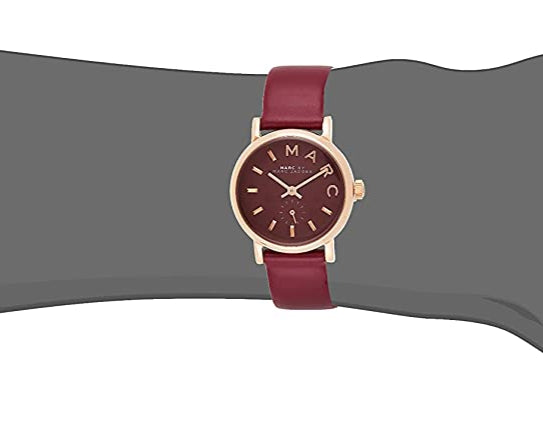 Marc Jacobs Baker Maroon Dial Maroon Leather Strap Watch for Women - MBM1271 Buy Now By Marc Jacobs