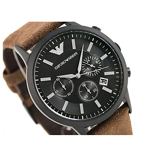 Emporio Armani Chronograph Black Dial Brown Leather Strap Watch For Men - AR11078 Buy Now By Emporio Armani