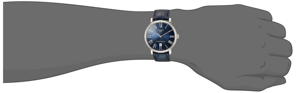 Tissot Carson Premium Powermatic 80 Blue Dial Blue Leather Strap Watch For Men - T122.407.16.043.00 Buy Now By Tissot
